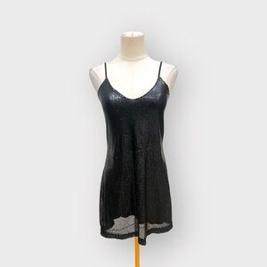 SPARKLE & FADE Black Sequin Cami Dress (Sz S)
